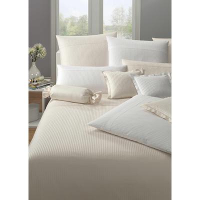 Bettwäsche ELEGANTE "Milano", beige (natur), B/L: 155cm x 220cm, , Mako-Satin, B/L: 80cm x 80cm, Mako-Satin, Obermaterial: 100% Baumwolle, Bettwäsche, mit feinen Streifen Image
