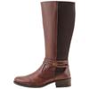 Weitschaftstiefel SHEEGO, Damen, Gr. 42, braun (dunkelbraun), Leder, Schuhe
