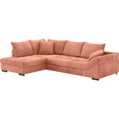 Ecksofa MR. COUCH "Allegro, L-Form", braun (novaclean avanti 9 ginger), B:303cm H:86cm T:202cm, Novaclean Avanti (100% Polyester), Sofas, mit Hochschläfer-Bettauszug, wahlweise mit Kaltschaum Image