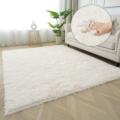 Hochflor-Teppich MY HOME "Leava, besonders weich und kuschelig, leichter Glanz" Gr. 4, beige (creme), B:180cm H:37mm L:230cm, Kunstfaser, Teppiche, uni, Mikrofaser Teppiche, Plüsch, Wohnzimmer, Schlafzimmer, Esszimmer Image