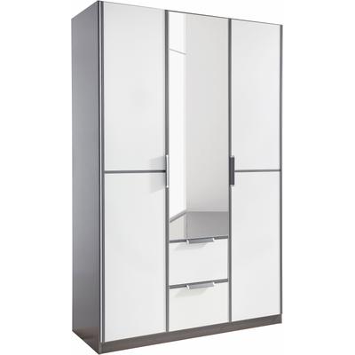 Kleiderschrank RAUCH "Essensa", weiß (graumetallic, weiß), B:136cm H:210cm T:54cm, Holzwerkstoff, Schränke Image