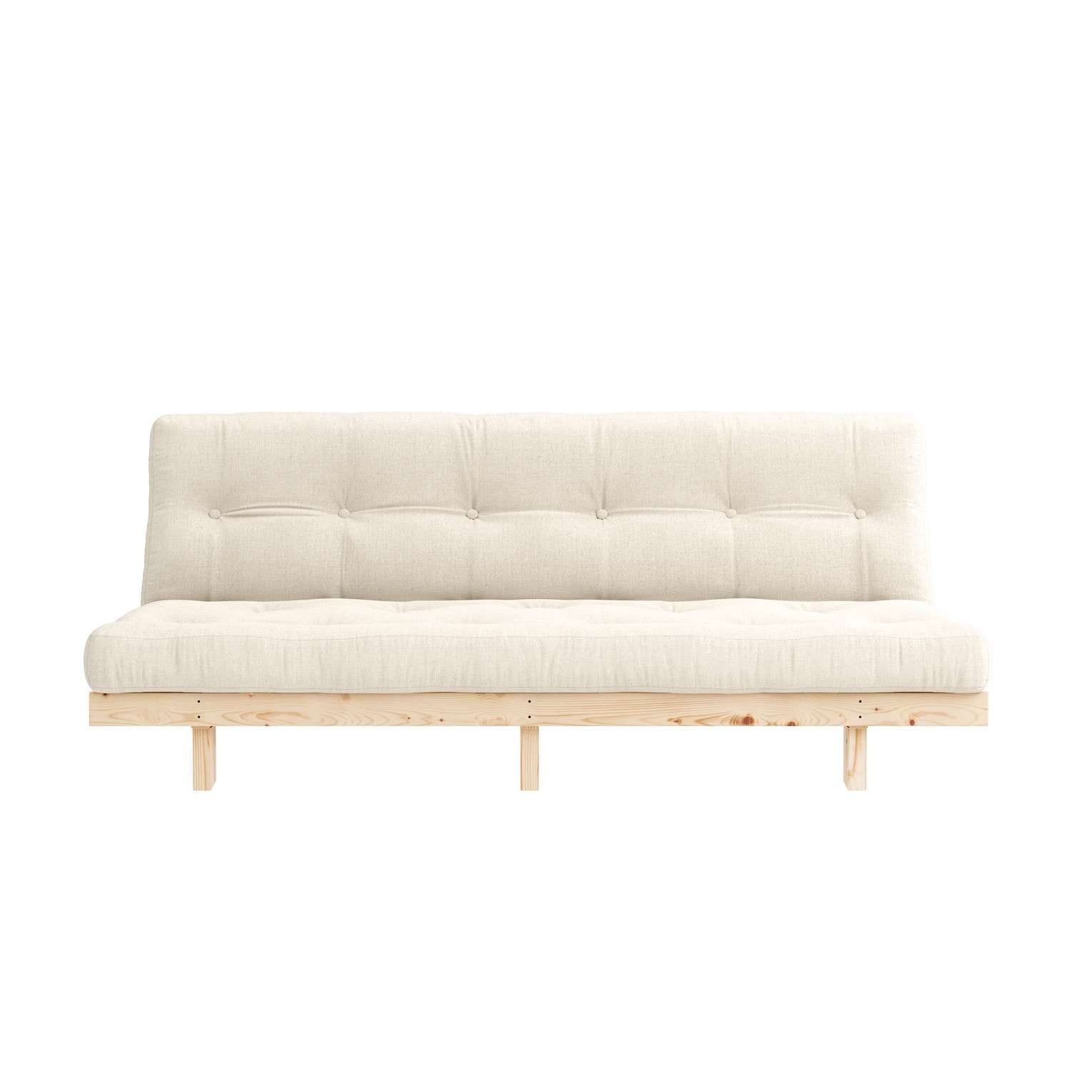Schlafsofa KARUP DESIGN "Lean 200 Schlafsofa, Gästebett, Sofa mit Futonmatratze", beige (linen), B:200cm H:73cm T:100cm, Bezug: 75% Baumwolle, 25% Polyester, Sofas, Schlafsofa, Inkl. Futonmatratze, Liegefläche 130x200 cm, FSC zertifizierte Kiefer