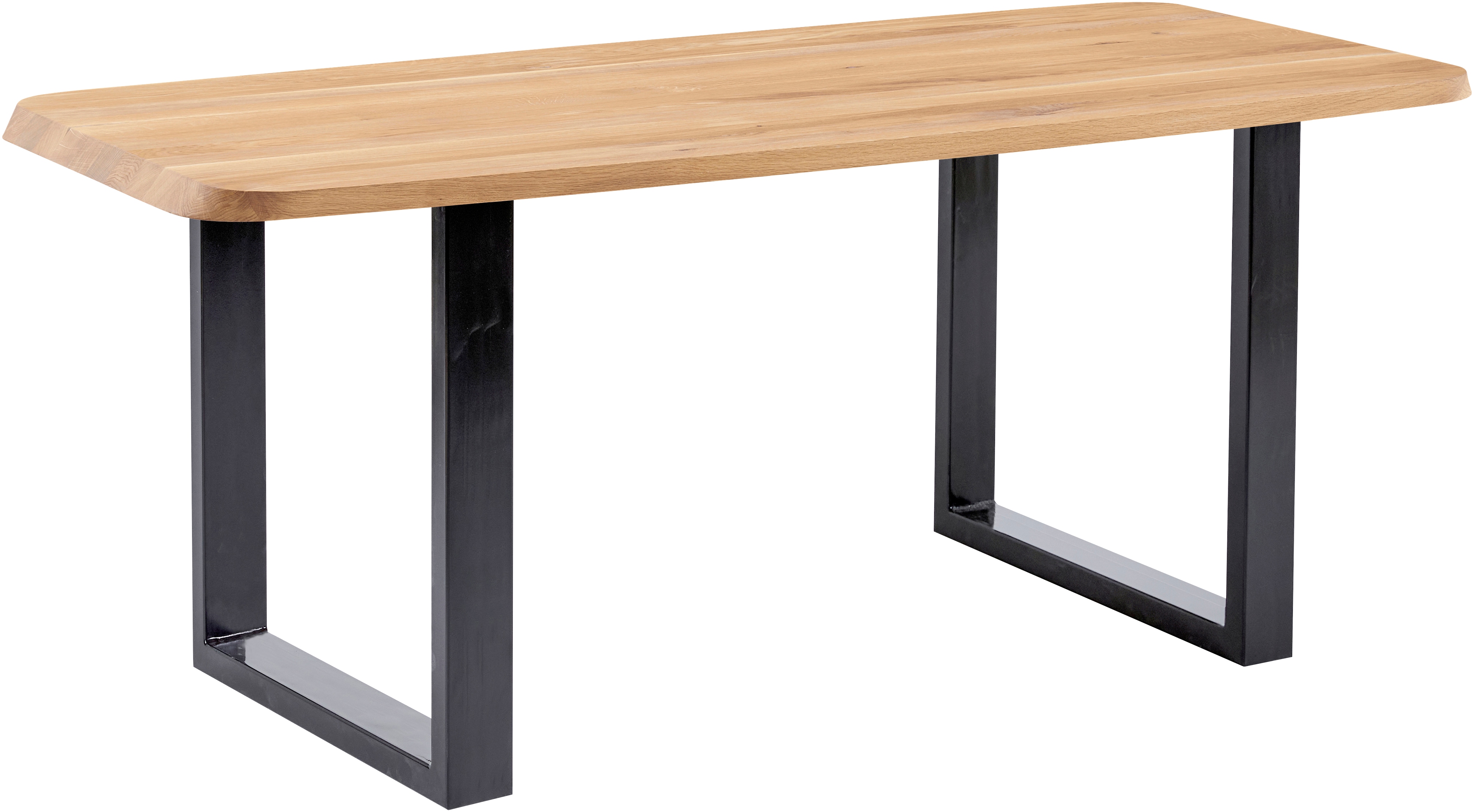 Esstisch MASSIVLINE & MORE "Porto, Vierfußtisch, Küchentisch, Tisch, Esstisch, Holztisch", u, gestell,braun, schwarz, braun, B:200cm H:75cm T:100cm, Tische, Platte massiv, Gestell Metall pulverbeschichtet schwarz
