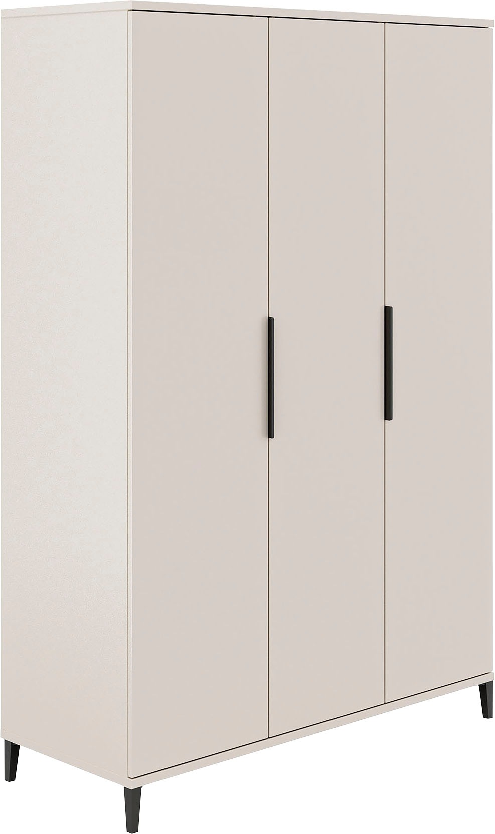 Kleiderschrank HOME AFFAIRE "ARI, 3-türig", beige (cashmere, beige), B:131cm H:195cm T:52cm, Schränke, Kleiderschrank, viel Stauraum mit Einlegeböden und Kleiderstange