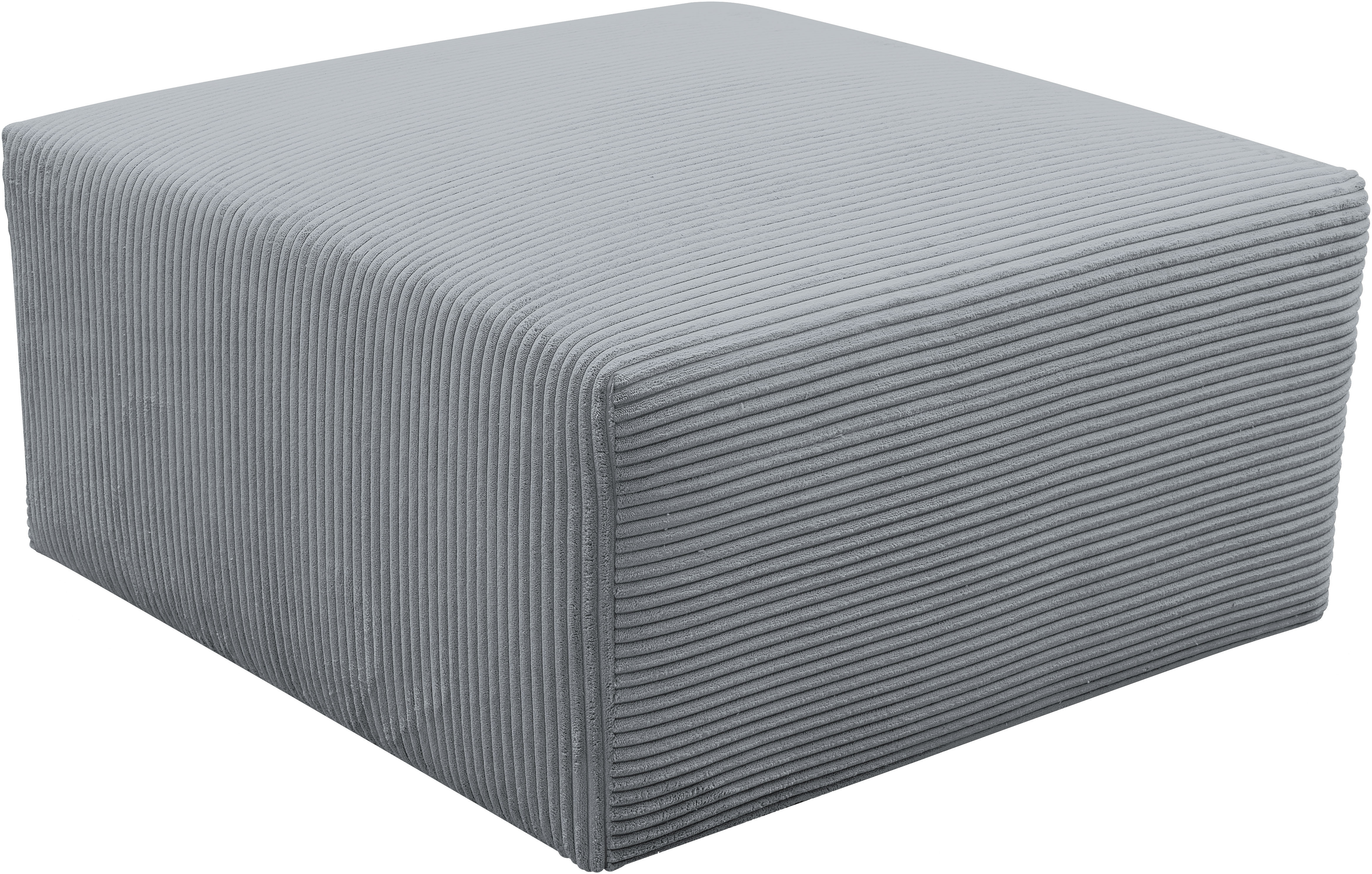 Polsterhocker WERK2 "Zeus-XL", grau, B:80cm H:41cm T:80cm, 90% Polyester, 10% Nylon, Hocker, Polsterhocker, Curvy Trend Hocker mit urbaner Optik