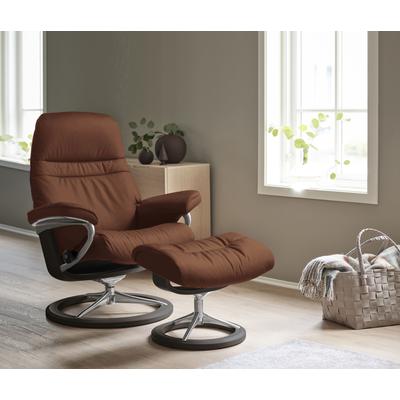 Relaxsessel STRESSLESS "Sunrise", braun (copper paloma), B:92cm H:105cm T:80cm, Leder BATICK: BATICK ist ein leicht korrigiertes, durchgefärbtes und genarbtes Möbelleder, bei dem die meisten Unebenheiten und Spuren in der Regel entfernt wurden.,... Image