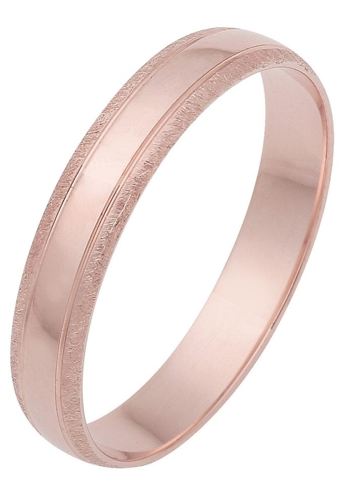 Trauring FIRETTI "Schmuck Geschenk Gold 375 Hochzeit Ehering Trauring "LIEBE" Gr. 21, rosa (roségoldfarben), Fingerringe, 21, ohne Brillant, Roségold 375, 4mm, Made in Germany, wahlweise mit oder ohne Brillant Image