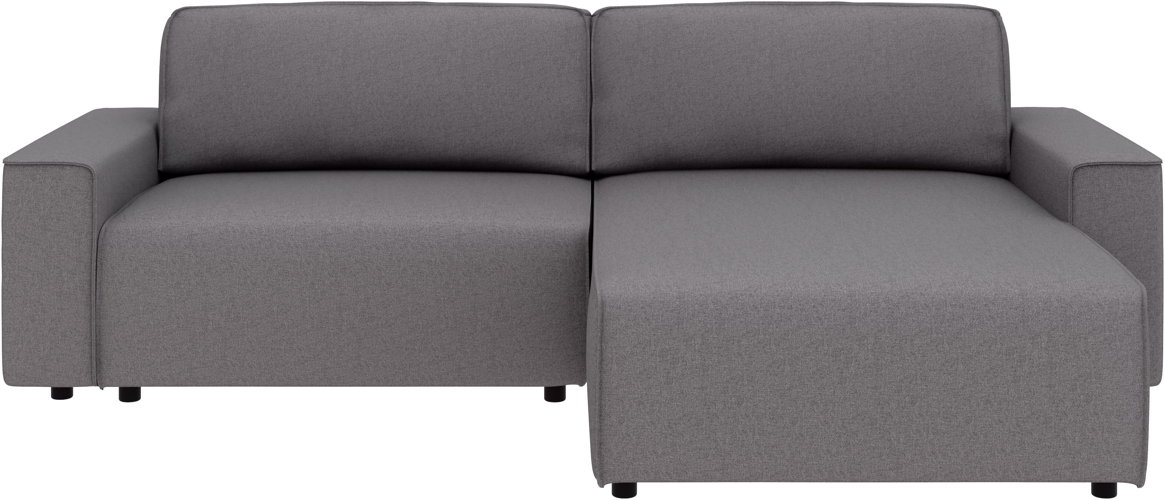 Ecksofa INOSIGN "Chance, Recamiere beidseitig montierbar, Schlaffunktion, Breite 265 cm", grau (anthrazit), B:265cm H:87cm T:164cm, 100% Polyester, Sofas, in Struktur LUMOS, mit Schlaffunktion und Bettkasten