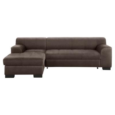 Ecksofa HOME AFFAIRE "Falk klare Linien, elegant und zeitlos, L-Form", braun (mocca), B:262cm H:77cm T:159cm, Sofas, mit Federkern und wahlweise mit Bettfunktion Image