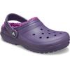 Clog CROCS "Classic Lined Clog", Kinder, Gr. 22, nightshade, Basic, Schuhe, Kindergartenschuh, Hausschuh mit kuscheligem Futter