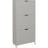 Schuhschrank MÄUSBACHER "Bonnie TOPSELLER", grau (kreidegrau matt), B:61cm H:139cm T:25cm, Holzwerkstoff, Schränke, Schuhschrank mit Drahtgestell