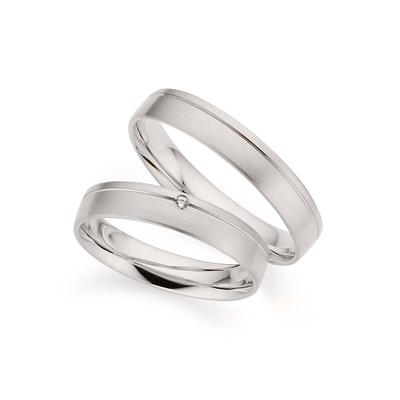 Trauring PHÖNIX "Schmuck Geschenk Silber 925 Trauring Ehering LIEBE versch. Varianten" Gr. 61, silber (silberfarben), Fingerringe, Damen, 61, 0,01 ct SI = kleine Einschlüsse mit Brillant, Silber 925 (Sterlingsilber), 4mm, Made in Germany - wahlweise... Image