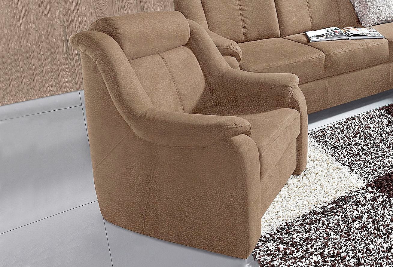 Sessel SIT & MORE "Basel", braun (cappuccino), B:85cm H:98cm T:95cm, Luxus-Microfaser (aus 100% Polyester);NaturLEDER (echtes Rindsleder);SOFTLUX-Kunstleder;Altara Nubuck, die kuschelweiche Luxus-Microfaser (aus 100% Polyester), Sessel, Polstersessel
