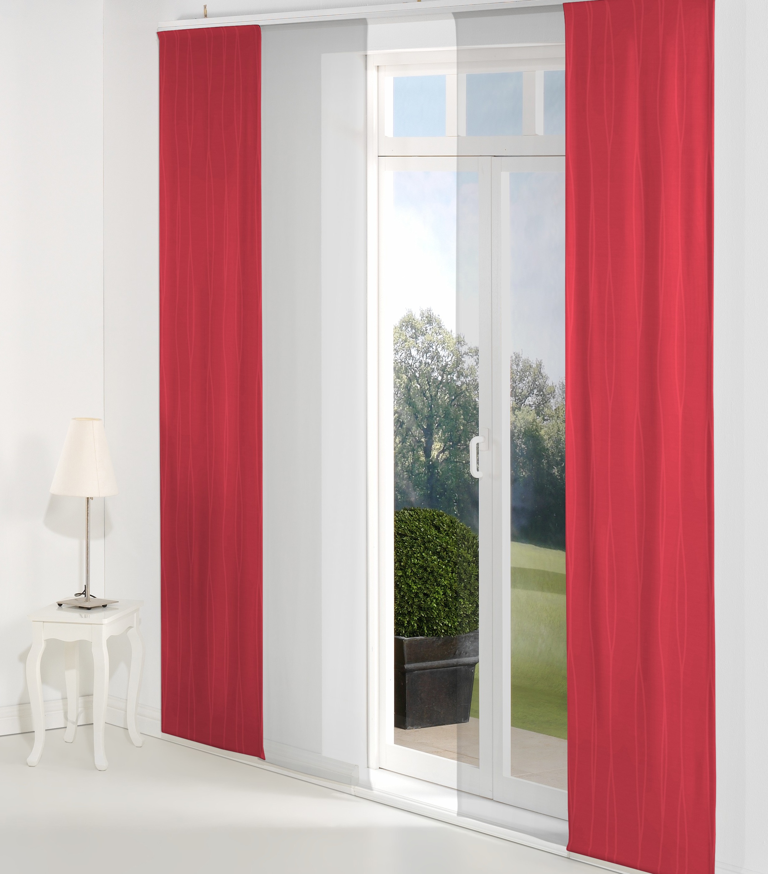 Schiebegardine WIRTH "LANGWASSER" Gr. 2, rot, B:60cm H:175cm, Jacquard, Polyacryl, Polyester, Gardinen, inkl. Beschwerungsstange Image