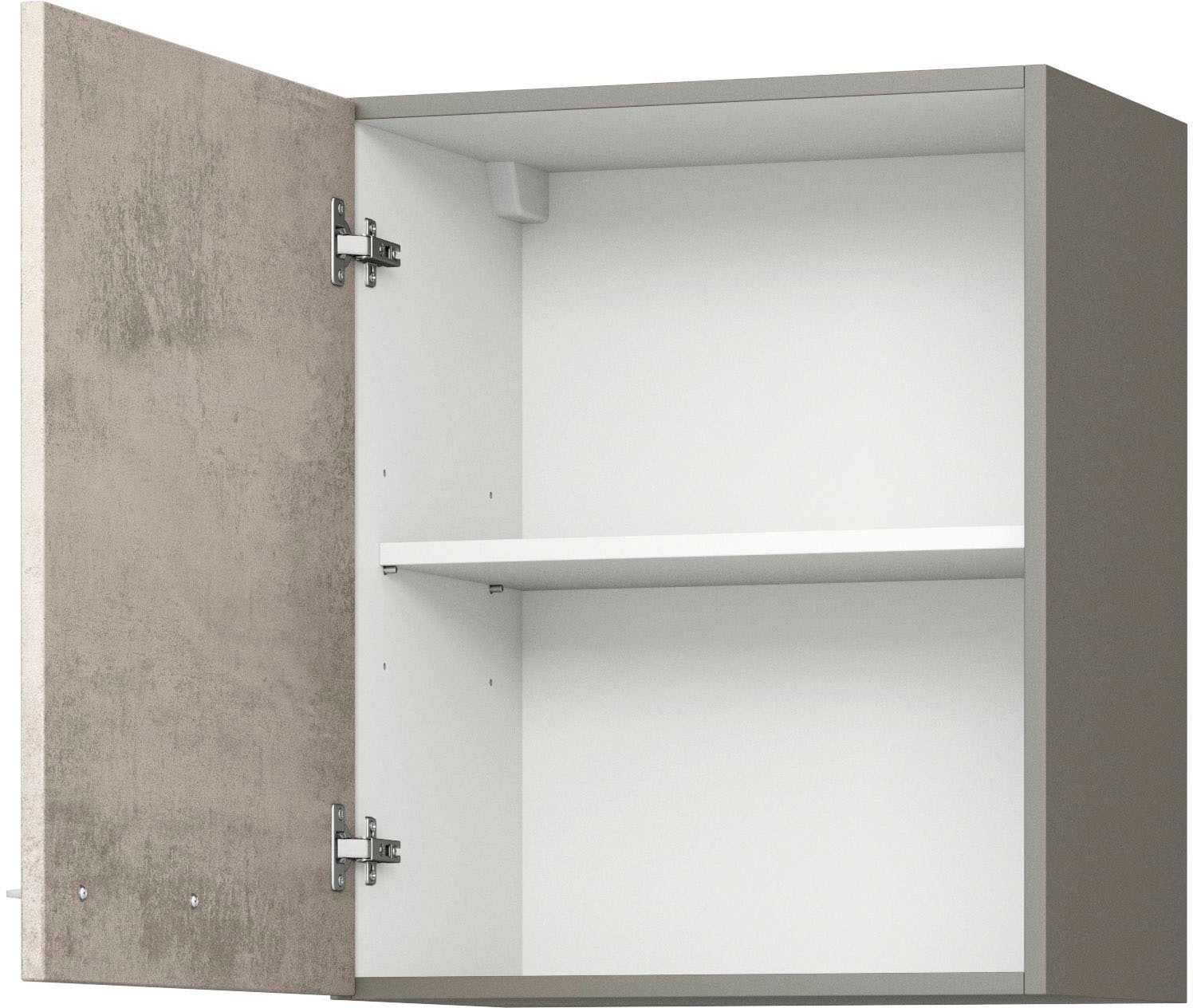 Hängeschrank KOCHSTATION "KS-Trea O50-60", grau (betonfarben hell, anthrazit), B:50cm H:60cm T:35cm, Schränke, Hängeschrank, inklusive Einlegeboden, Breite 50 cm, Höhe 60 cm