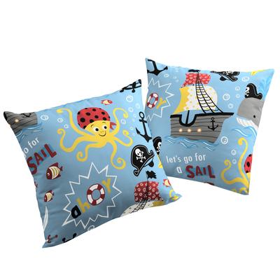 Kissenhülle ADAM "Pirates" Gr. 3, blau, B:50cm L:50cm, Bio-Baumwolle, Obermaterial: 100% Baumwolle, Kissenbezüge, GOTS-zertifiziert Image