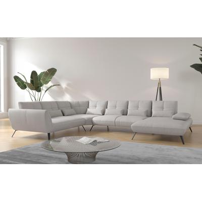 Wohnlandschaft PLACES OF STYLE "Mikado U-Form", grau (hellgrau), B:376cm H:88cm T:297cm, 95% Polyester 5% Polyamid, Sofas, inkl. Sitztiefenverstellung und Armteilverstellung Image
