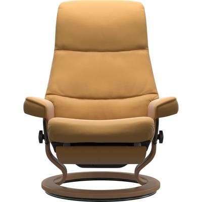 Relaxsessel STRESSLESS "View", gelb (honey paloma), B:91cm H:109cm T:82cm, Leder BATICK: BATICK ist ein leicht korrigiertes, durchgefärbtes und genarbtes Möbelleder, bei dem die meisten Unebenheiten und Spuren in der Regel entfernt wurden., Leder... Image