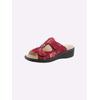 Pantolette BELVIDA, Damen, Gr. 36, rot (rot, bedruckt), Veloursleder, klassisch, Schuhe