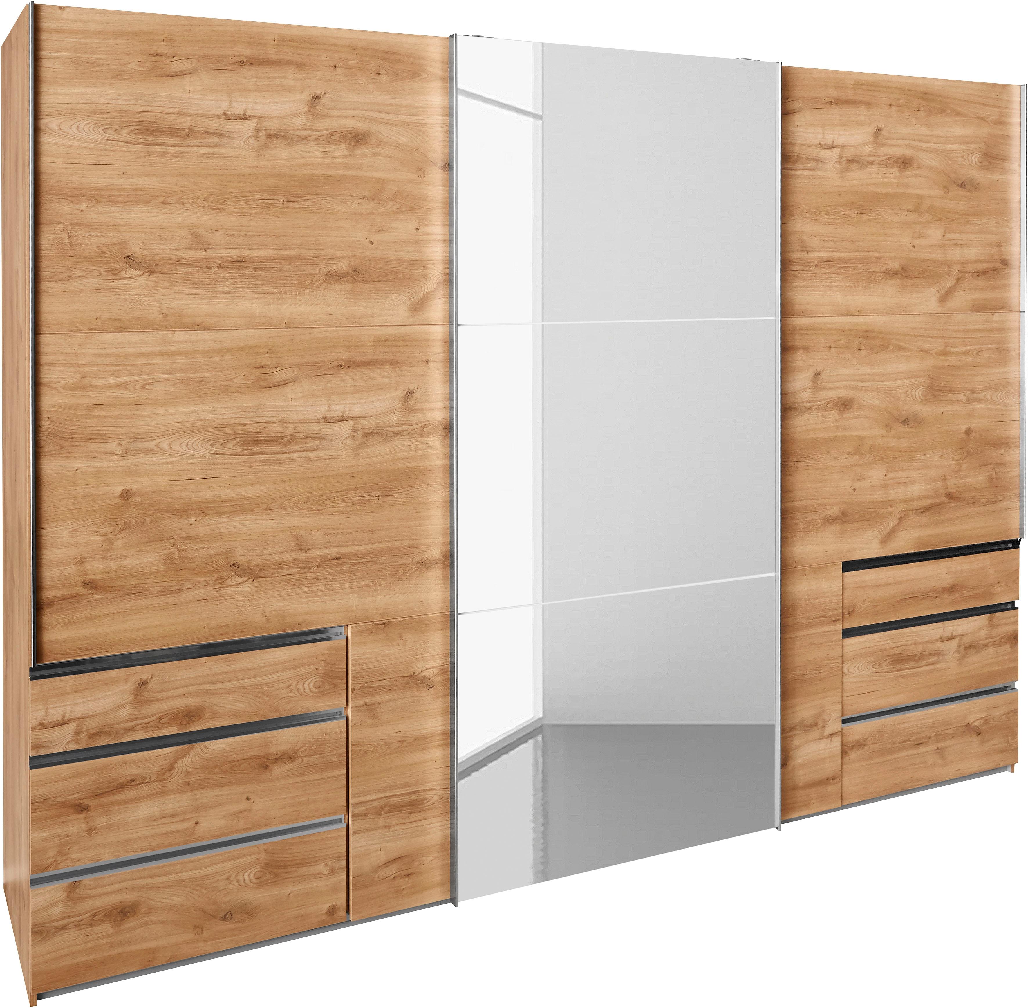 Schwebetürenschrank WIMEX "Level by fresh to go", braun (plankeneichefarben, weißglas), B:300cm H:236cm T:65cm, Schränke, mit Glastür Image
