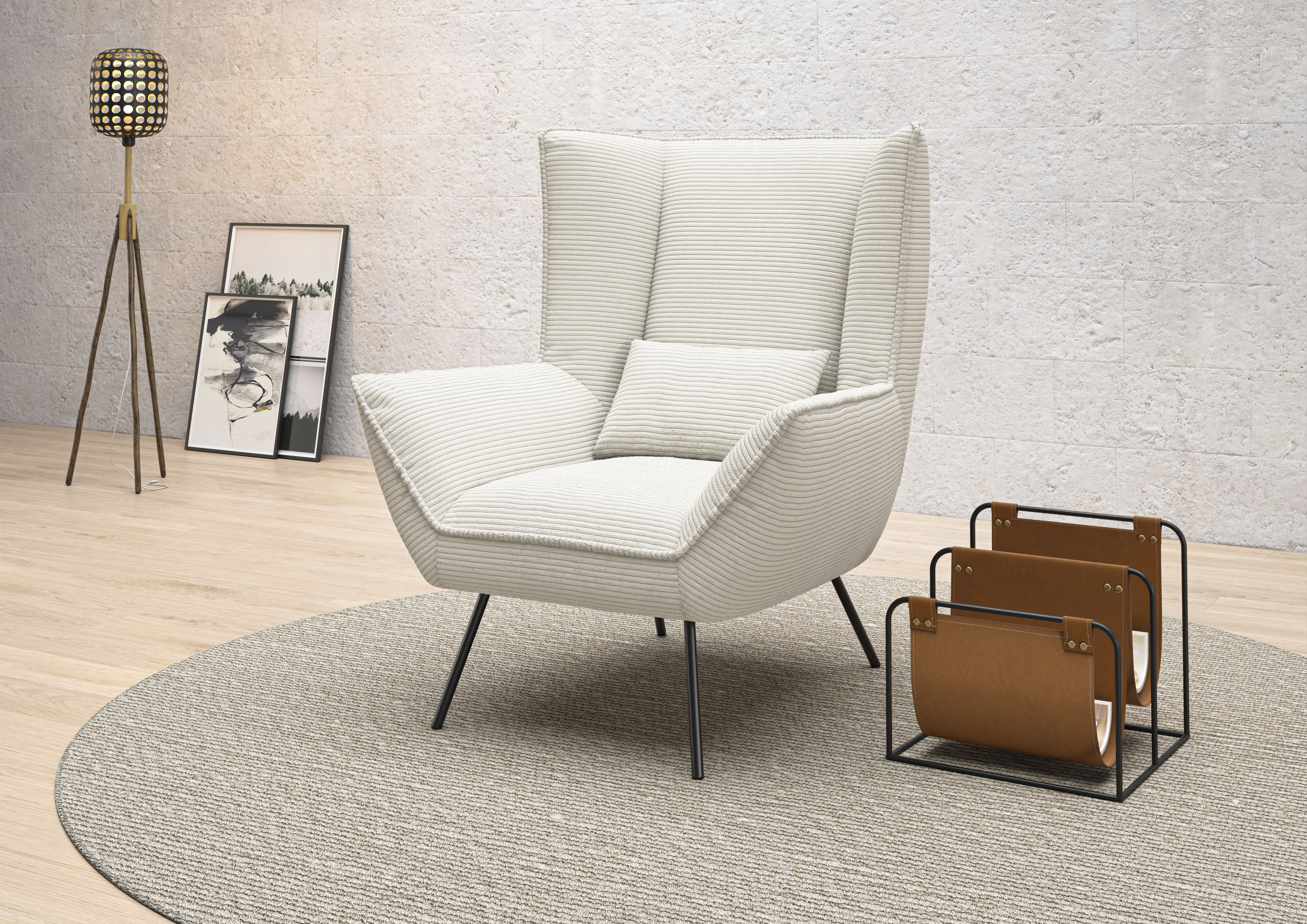 Sessel HOME AFFAIRE "Kilrea Relaxsessel, Ohrensessel", weiß, B:90cm H:112cm T:94cm, 88% Polyester, 12% Polyacryl, Sessel, Sessel, Extra hohe Rückenlehne