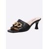 Pantolette HEINE, Damen, Gr. 41, schwarz, Leder, Glattleder, feminin, Schuhe