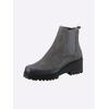 Stiefelette HEINE, Damen, Gr. 35, grau, bleu, metallic, Leder, Rindsleder, Veloursleder, Glattleder, modisch, Schuhe