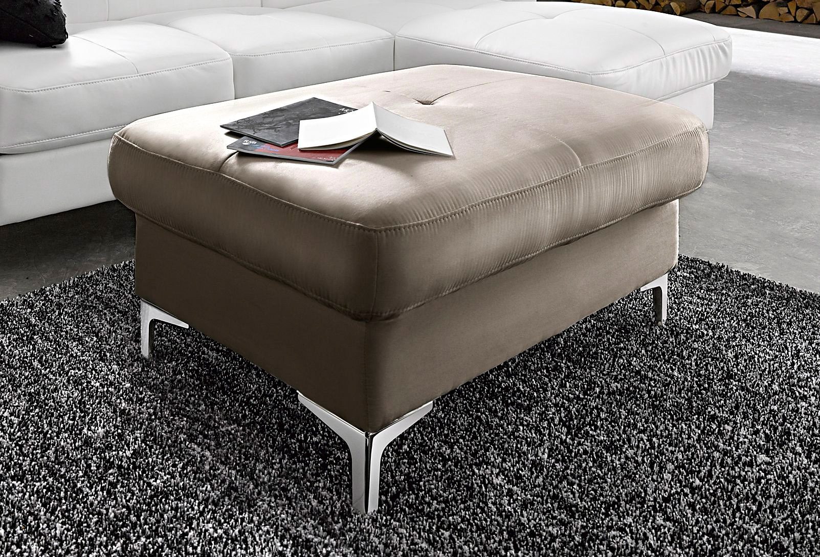 Hocker COTTA "Sammy", grau, B:95 H:47 T:64, Hocker, Lederhocker Polsterhocker Image
