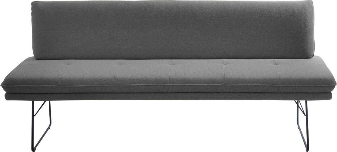 Polsterbank K+W KOMFORT & WOHNEN, grau, B:195cm H:87cm T:65cm, Sitzbänke, Polsterbank, Spitzkissenoptik, Sitzsteppung, hoher Sitzkomfort, in 2 Größen wählbar