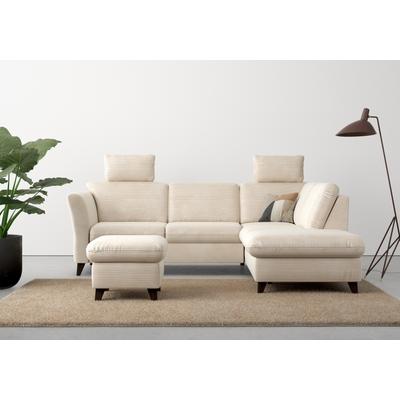 Ecksofa HOME AFFAIRE "Trelleborg L-Form", beige (creme), B:252cm H:86cm T:213cm, 100% Polyester, Sofas, wahlweise mit Bettfunktion und Bettkasten, inkl. Federkern-Polsterung Image