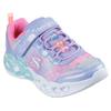 Sneaker SKECHERS "INFINITE HEART LIGHTS", Kinder, Gr. 27, lavendel multifarben, Textil, Lederimitat, kontrastfarbene Details, casual, Schuhe, Klettschuh mit Blinkfunktion, Größenschablone zum Download