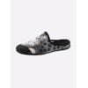 Pantoffel, Damen, Gr. 36, schwarz (schwarz, gemustert), Textil, Basic, Schuhe Hausschuh Pantoffeln
