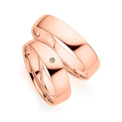 Trauring PHÖNIX "Schmuck Geschenk Gold 333 Trauring Ehering LIEBE versch. Varianten" Gr. 63, rosa (roségoldfarben), Fingerringe, 63, ohne Brillant, Roségold 333, 5,0mm, Rosu00e9gold 333, Made in Germany, wahlweise mit oder ohne Brillant Image