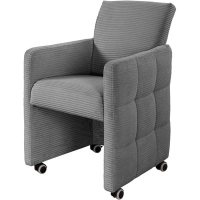 Esszimmersessel EXXPO - SOFA FASHION "Barista, Loungesessel auf Rollen mit hoher Bodenfreiheit", grau, B:64cm H:90cm T:72cm, Sessel Image