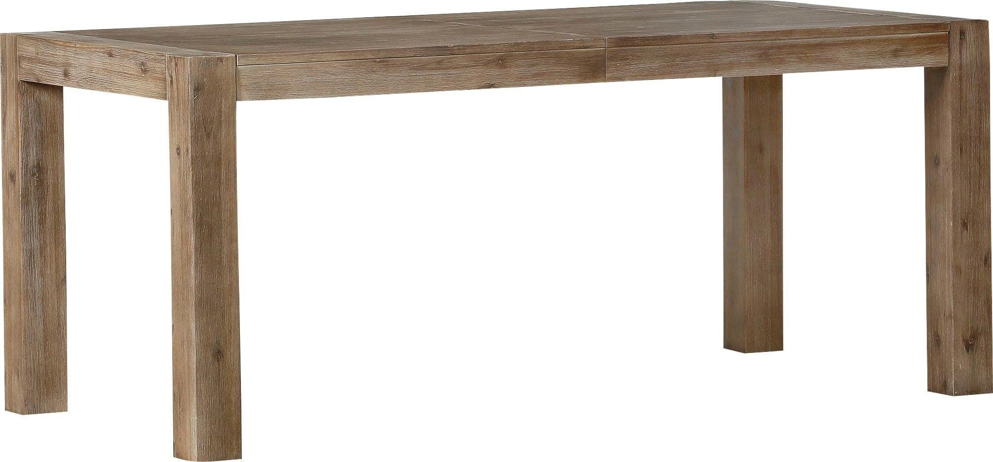 Esstisch GUTMANN FACTORY "Tulsa", braun (smoked, smoked, smoked), B:180cm H:78cm T:90cm, Tische, Rechteckiger Esstisch Esstisch Holz-Esstische, erweiterbar auf 220 cm mit einer Einlegeplatte