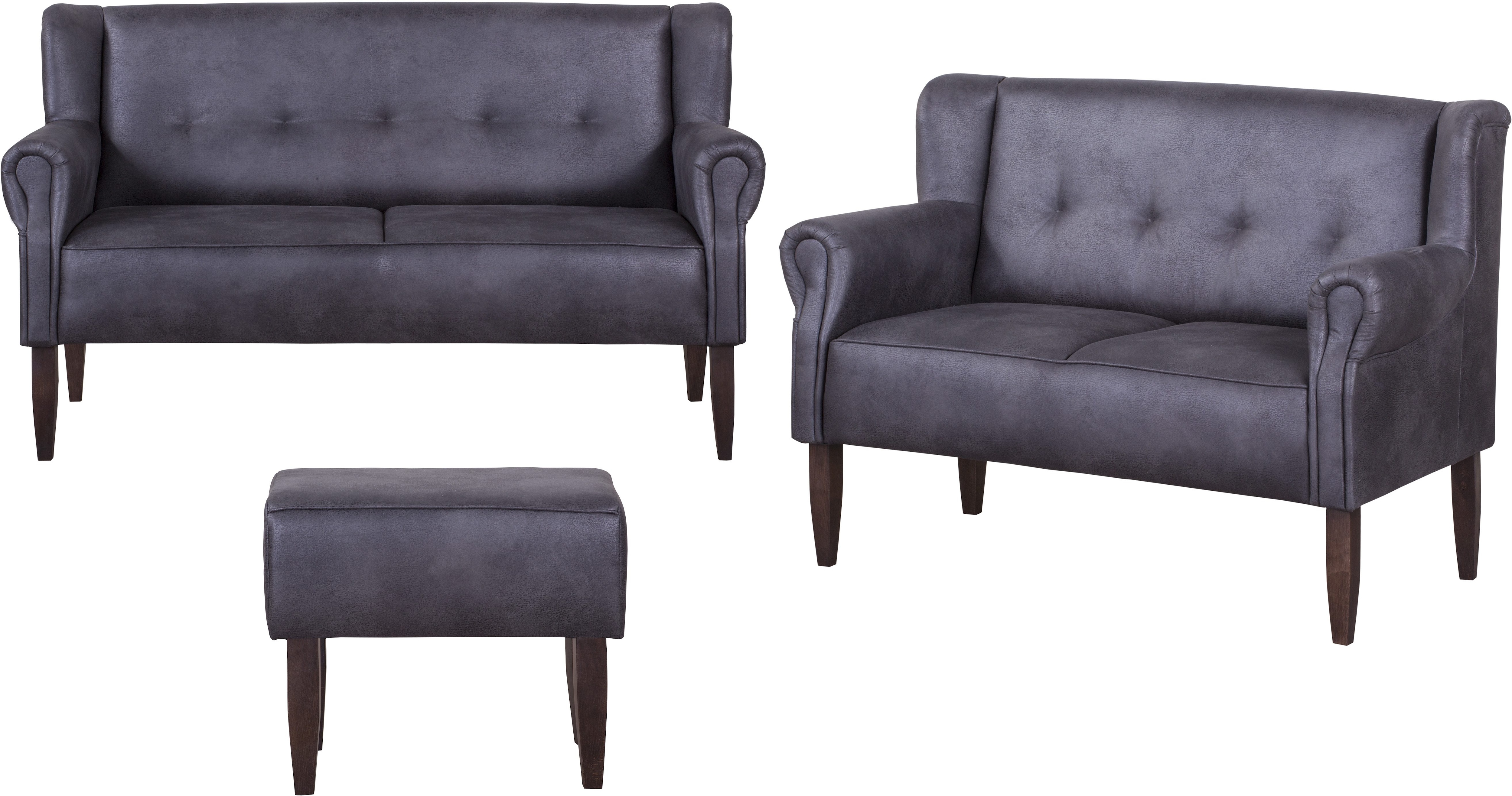 Küchensofa HOME AFFAIRE "Moro", grau (anthrazit), B:174cm H:99cm T:73cm, Microfaser in Antiklederoptik (100% Polyester), Sofas, in verschiedenen Stoffe und Farben