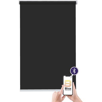Elektrisches Rollo SUNLINES "Akkurollo Upcycling appgesteuert, blickdicht, Sunlines", schwarz, B:160cm H:220cm, Polyester, Metall, Kunststoff, Rollos, appgesteuert via Bluetooth Image