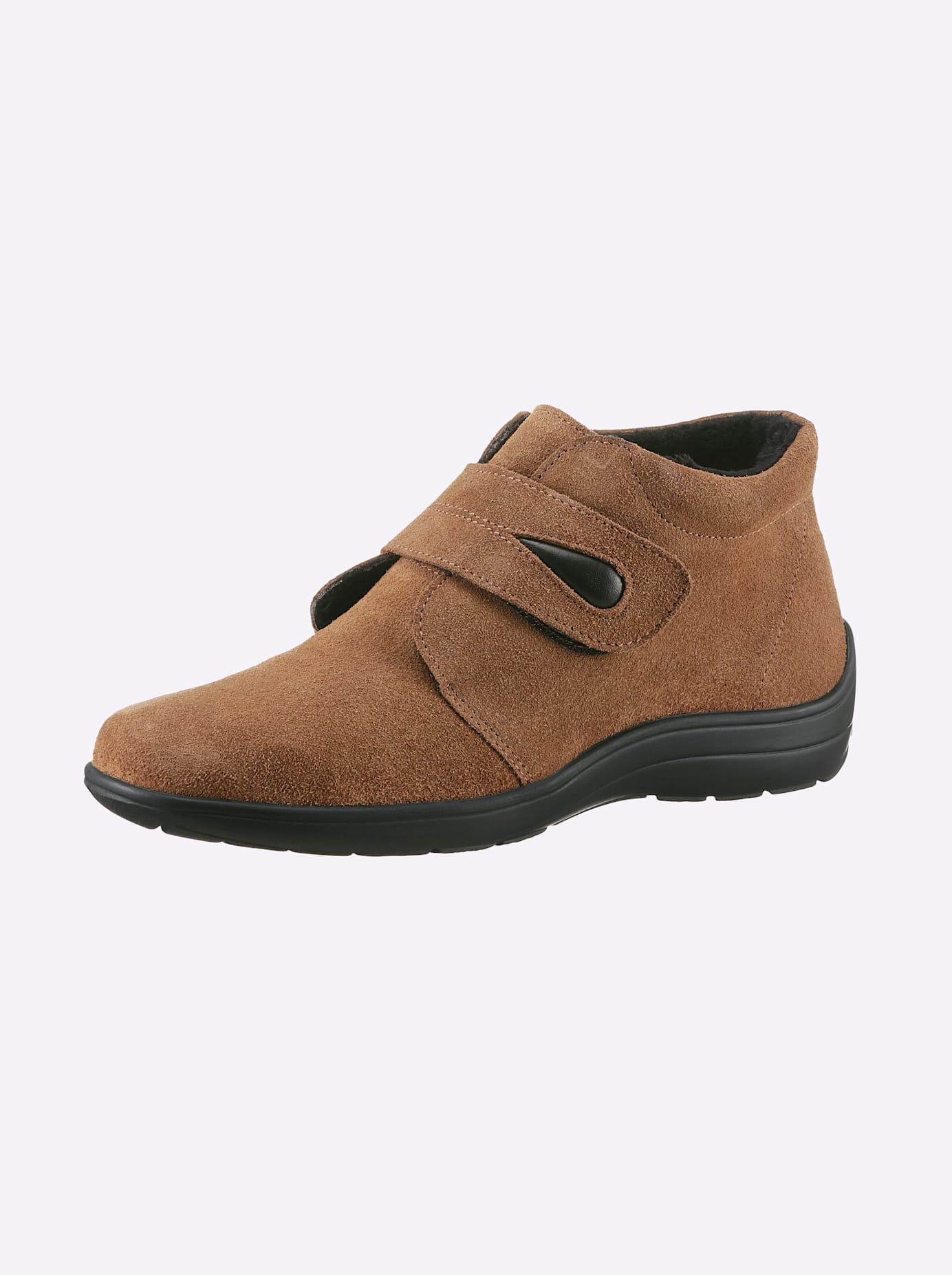 Stiefelette CLASSIC, Damen, Gr. 42, braun (camel), Glattleder, Rindsleder, Veloursleder, Basic, Schuhe