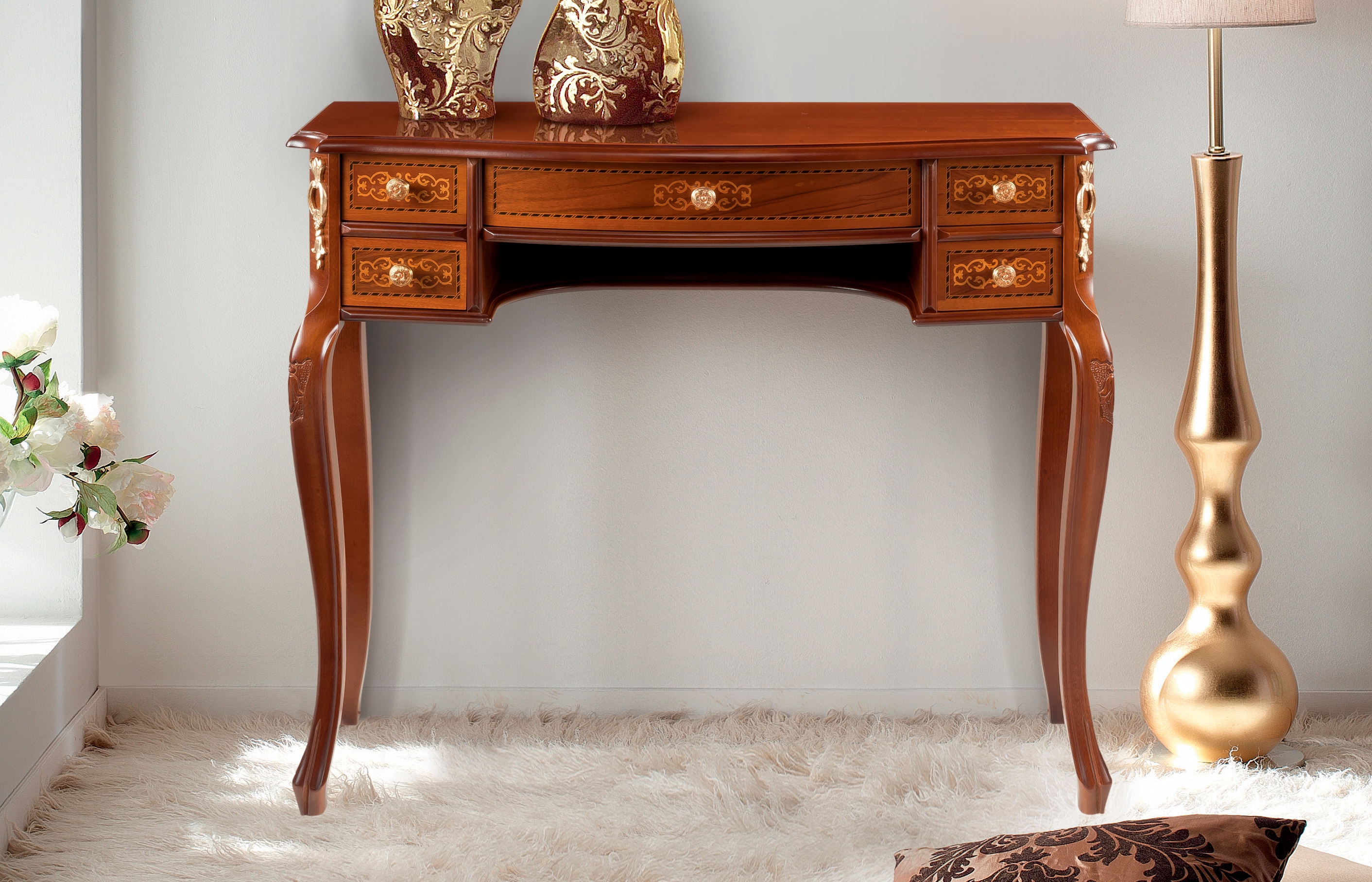 Konsole HOME AFFAIRE "Alba", braun (nuss), B:87cm H:77cm T:32cm, Holz teilmassiv, Sideboards, Konsolentisch, Breite 87 cm