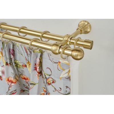 Gardinenstange GARESA "ANDREA", gold (mattmessingfarben), L:480cm Ø:20mm, Metall, Gardinenstangen, Vorhanggarnitur, verlängerbar, Endknopf Kugel kurz, mit Ringen Image