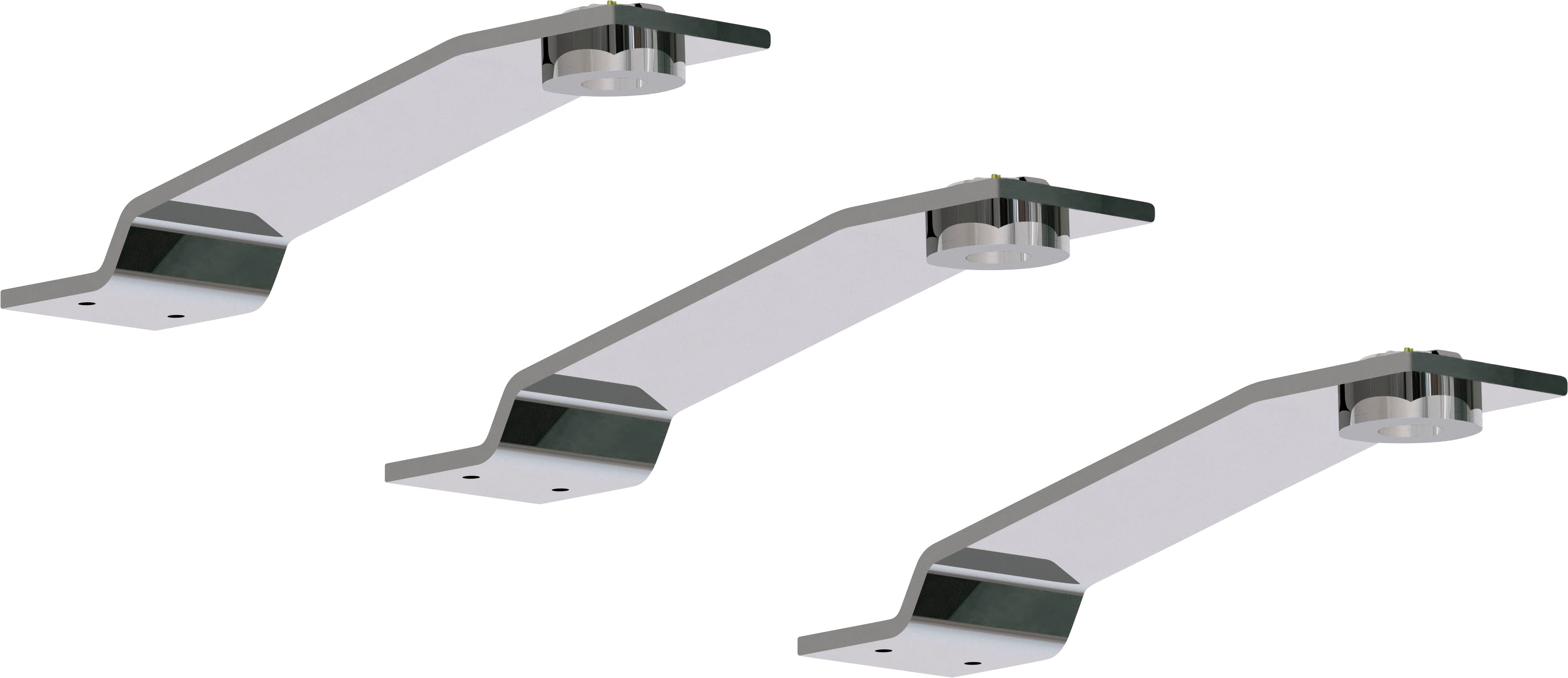 Aufbauleuchte MUSTERRING "Imola W", grau (chromfarben), B:5,5cm H:3cm T:22,5cm, Leuchten, in drei Set-Varianten