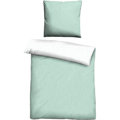 Bettwäsche BIBERNA Gr. 2, grün (mint), B/L: 155cm x 200cm, Mako-Satin, B/L: 80cm x 80cm, Mako-Satin, 100% Baumwolle, Bettwäsche Image