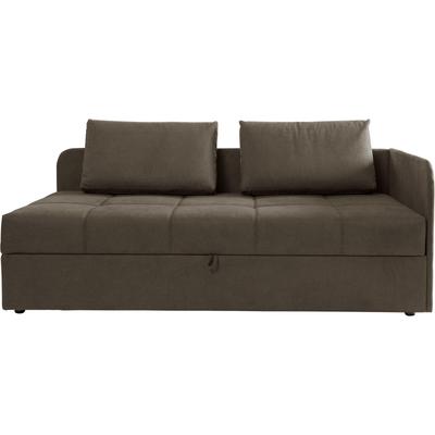 Schlafsofa ALINA "Marla", braun (braun eqe 4), B:205cm H:73cm T:95cm, Chenille EQE (100% Polyester), Sofas, inkl. Stauraum & 2 Rückenkissen, Armlehne wahlweise links oder rechts Image