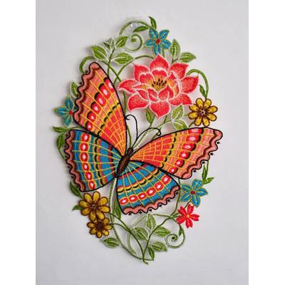 Fensterbild STICKEREIEN PLAUEN "Schmetterling" Gr. 1, bunt, B:20cm H:30cm, Polyester, Fensterbilder, Hakenaufhängung Image