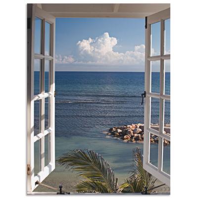 Wandbild ARTLAND "Fenster zum Paradies", blau (farbe bild(er): blau), B:60cm H:80cm, Bilder, als Alubild, Outdoorbild, Leinwandbild, Poster, Wandaufkleber Image