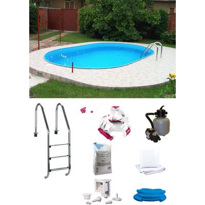 Ovalpool MY POOL BWT, weiß, B:350cm H:120cm L:700cm, Schwimmbecken, inkl. Akkusauger BWT BC 200+ Image
