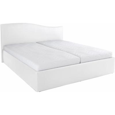 Polsterbett, weiß, B:192cm L:210cm, Bezug Bett: Kunstleder, Bonnell-Federkernmatratze: 51% Polypropylen, 39% Polyester und 10% Baumwolle, Kaltschaummatratze: 100% Polyester, Bezug abnehm- und waschbar bis 60u00b0C, WESTFALIA SCHLAFKOMFORT, Betten,... Image