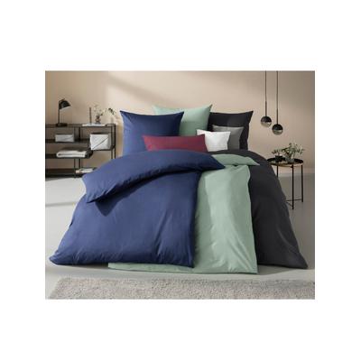 Bettwäsche KAEPPEL Gr. 3, grau (anthrazit), B/L: 155cm x 220cm, , Mako-Satin, B/L: 80cm x 80cm, Mako-Satin, 100% Baumwolle, Bettwäsche Image
