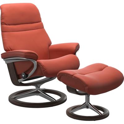 Relaxsessel STRESSLESS "Sunrise", braun (henna), Material Bezug, Ausführung Funktion, Größe B/H/T, Sessel, mit Signature Base, Größe S, Gestell Wenge Image