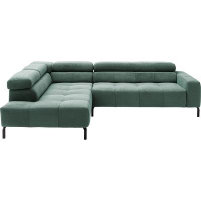 Ecksofa PLACES OF STYLE "Cleveland, L-Form, incl. Kopfteilverstellung, Breite 276 cm", grün, B:276cm H:71cm T:219cm, 95% Polyester, 5% Nylon, Sofas, wahlweise elektrischer Sitzvorzug Image